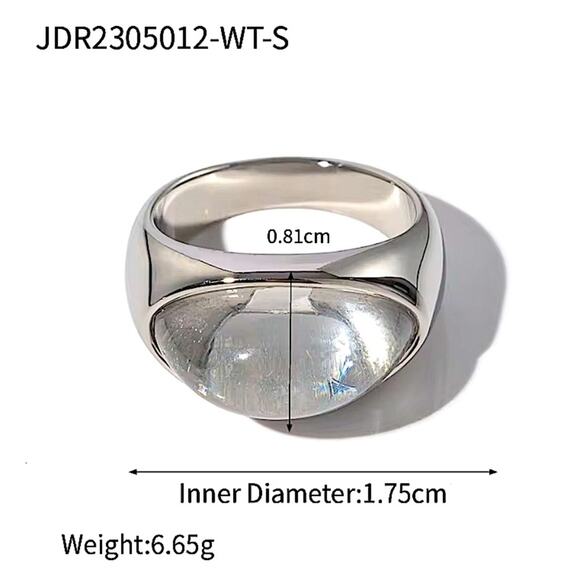 Spectra 18k gold classic fashion inlaid gemstone design simple style ring - Picture 10 of 10